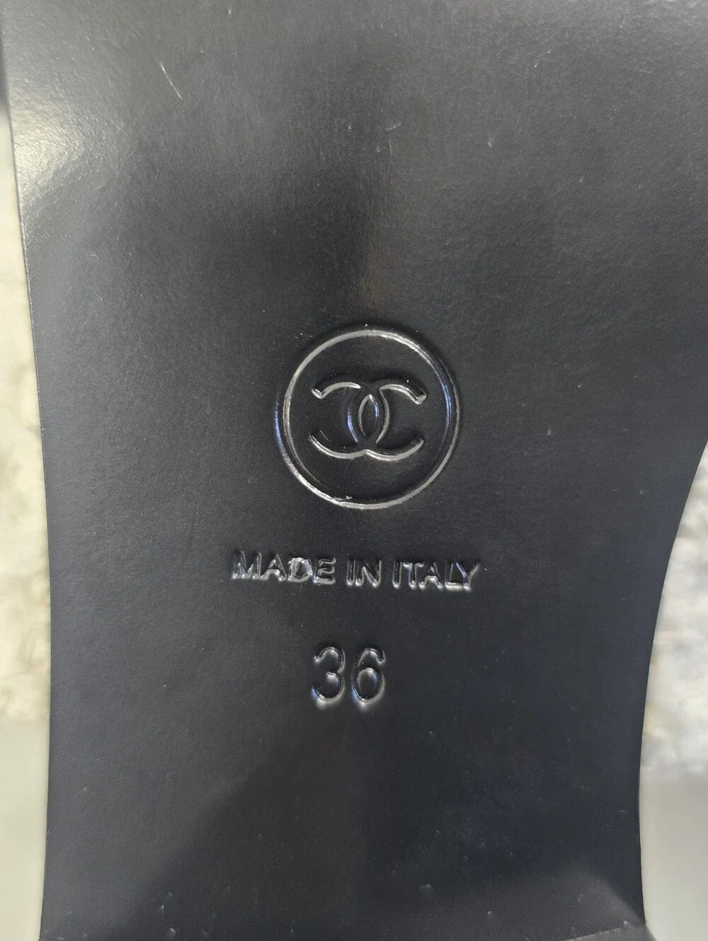 Chanel White Tweed & Gold Logo Slide Sandals